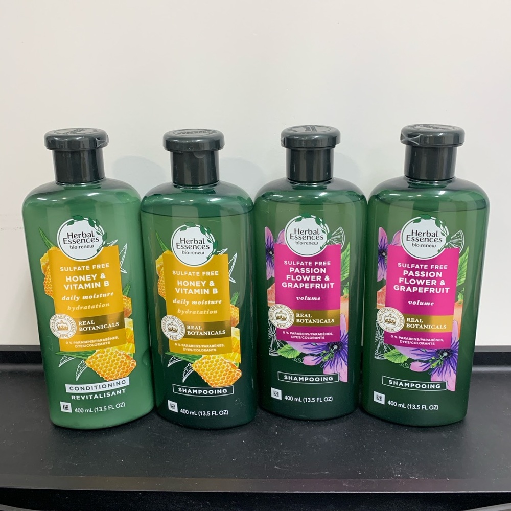New 4x Herbal Essences Bio Renew Shampoo and Conditioner Bundle Hair Care